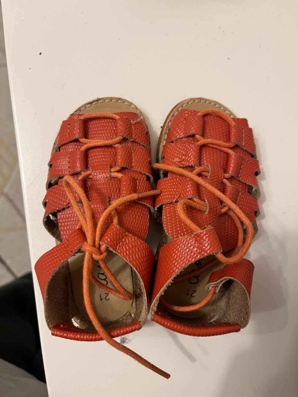 Kids Orange Fisherman Sandals